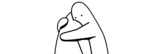 🩸 cartoon, hugging, sad, depression whatsapp sticker