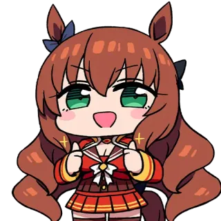 👍 anime, chibi, cartoon, horse girl, cute, mascot telegram sticker