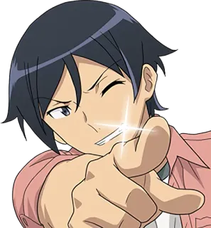 😉 anime, wskazywanie, manga, postać telegram sticker