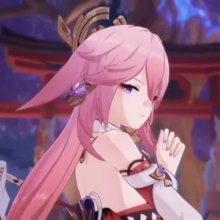 🦊 Yae Miko Genshin Impact Аниме, Игра, Genshin Impact, Яэ Мико whatsapp sticker