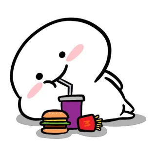 🍟 food, burger, fries, drink, cute, cartoon telegram sticker