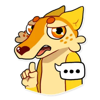 😦 ... volpe, sticker, cartone animato, animale, pensando, fumetto, carino telegram sticker
