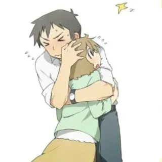 🥺 อนิเมะ, กอด, คู่รัก, การ์ตูน, ความรัก, อารมณ์ telegram sticker