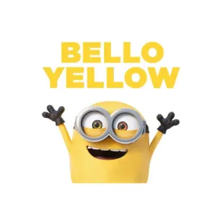 🙌 Minion Despicable Me BELLO YELLOW Minion, Moi Moche et Méchant, Jaune, Dessin animé, Drôle, Bello telegram sticker