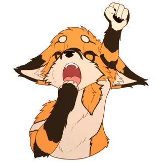 🤭 rubah, menguap, lelah, mengantuk, kartun, binatang telegram sticker