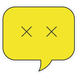 😵 吹き出し, 死んだ, 漫画, 黄色 telegram sticker