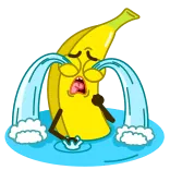 😭 банан, плачет, грустный, мультфильм telegram sticker