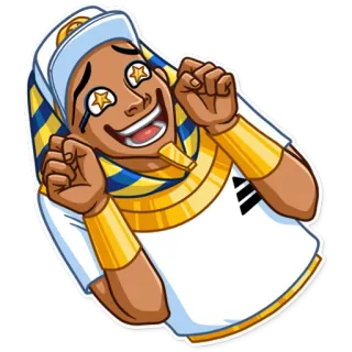 🤩 ai cập, pharaon, Ai Cập, hoạt hình, nhân vật, cổ đại, vàng telegram sticker