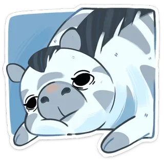 😔 kreskówka, zwierzę, słodkie, naklejka, ilustracja whatsapp sticker