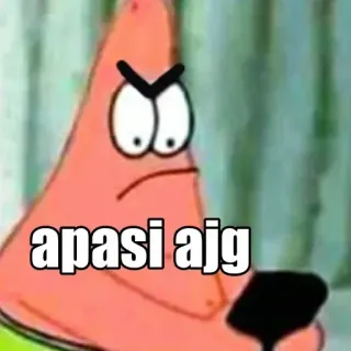 👎 Patrick Star apasi ajg แพทริค, สพันจ์บ็อบ, โกรธ, มีม telegram sticker