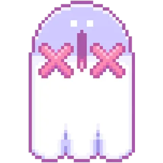 😵 ma, pixel art, dễ thương, chết, hoạt hình, rùng rợn telegram sticker