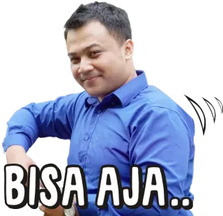 😏 BISA AJA.. mann, zeigen, ausdruck, bisa aja, positiv, indonesisch, sticker whatsapp sticker