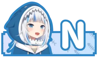 🔤 N Anime, Cartone animato, Personaggio telegram sticker
