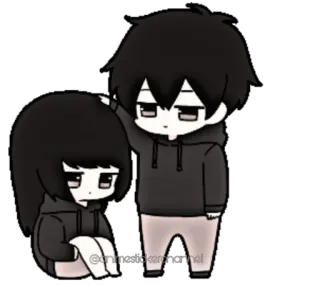 🥰 anime, cartoon, couple, sad, cute whatsapp sticker