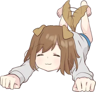 ☺️ anime, kartun, telinga anjing, imut, gadis telegram sticker