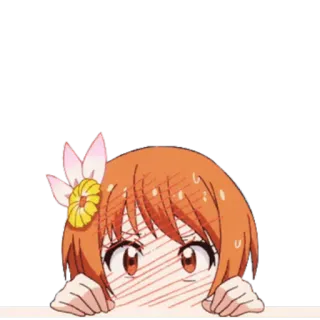 😳 Anime, Hoạt hình, Cô gái, Dễ thương, Nhìn trộm, Nhân vật whatsapp sticker