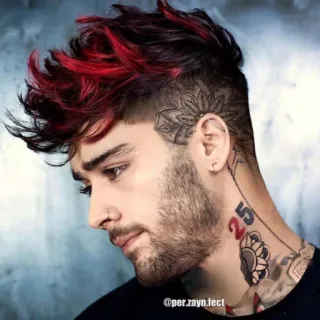 😒 Zayn Malik @per.zayn.fect 男性, タトゥー, 有名人, ヘアスタイル, ポートレート telegram sticker