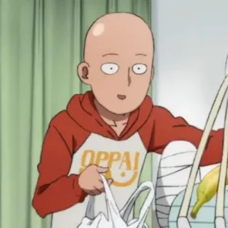 😀 Saitama One-Punch Man OPPAI Anime, One-Punch Man, Saitama, Eroe, Manga telegram sticker
