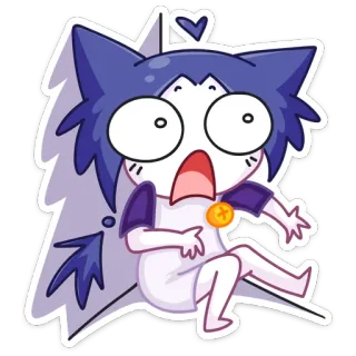 😳 Anime, Kucing, Terkejut, Lucu, Kartun telegram sticker