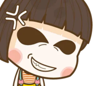 😈 en colère, agacé, irrité, dessin animé, fille, contrarié telegram sticker