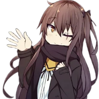 🖐 anime, girl, waving, character, cute whatsapp sticker
