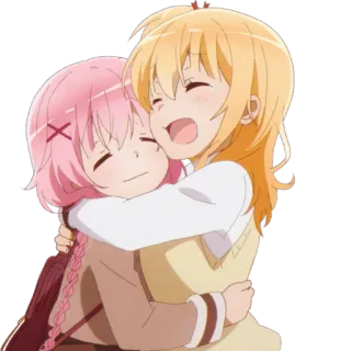 ❤️ อนิเมะ, กอด, เพื่อน, การ์ตูน telegram sticker
