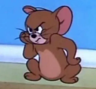 😐 Jerry Mouse Tom and Jerry cartoon, mouse, angry, jerry, tom and jerry telegram sticker