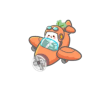 ✈ samolot, kreskówka, latanie, zwierzę, słodkie whatsapp sticker