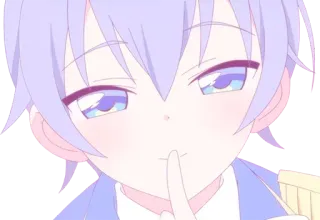 🤫 Anime, Shhh, Segreto, Silenzio, Dito sulla bocca, Manga whatsapp sticker