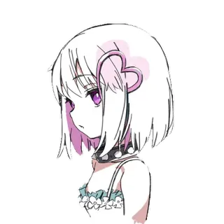 😍 chica anime, lindo, ilustración, manga, personaje, dibujo, arte telegram sticker