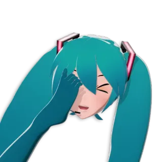 😂 Hatsune Miku Hatsune Miku, Vocaloid, Anime, Facepalm, Peinlich berührt, Anime Mädchen, Meme telegram sticker