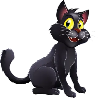 😺 kot, czarny kot, kreskówka, zwierzę, ssak, zwierzę domowe telegram sticker
