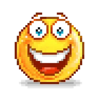 😀 絵文字, スマイリー, ピクセル, 笑い, ハッピー telegram sticker