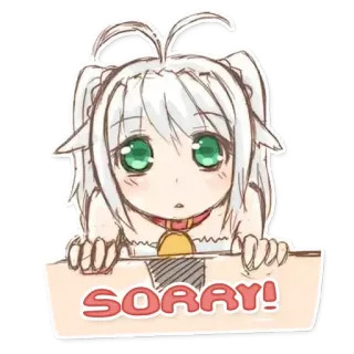 😞 SORRY! Anime, Dziewczyna, Przeprosiny, Słodkie, Przepraszam, Kreskówka telegram sticker
