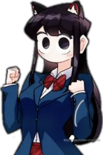 ☺️ Komi Komi Can't Communicate Anime, Manga, Kattenoortjes, Schooluniform, Komi Can't Communicate, schattig whatsapp sticker