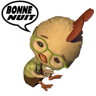 🛌 Chicken Little BONNE NUIT chicken little, bonne nuit, good night, disney, animated, character, cute telegram sticker