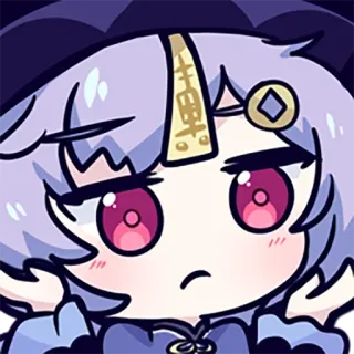 🤷‍♀️ Qiqi Genshin Impact ฉีฉี, เก็นชิน อิมแพ็ค, อนิเมะ, วิดีโอเกม, สติกเกอร์, น่ารัก, สีม่วง telegram sticker