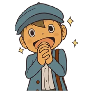 😄 Professor Layton 레이튼 교수, 애니메이션, 신나는, 만화 whatsapp sticker