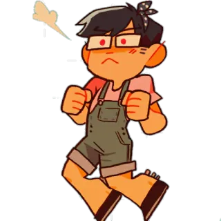 ☹ arrabbiato, cartone animato, personaggio, contrariato, frustrato whatsapp sticker