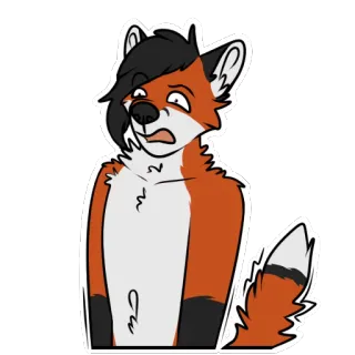 😨 furry, fox, anthropomorphic, cartoon, animal, sticker telegram sticker