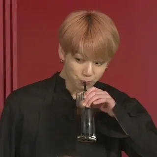 🎋 Jungkook kpop, singer, asian, man, drink, BTS telegram sticker
