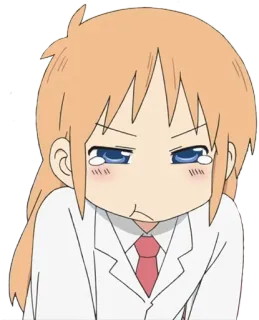 😢 anime, triste, chorando, menina, personagem, lágrimas telegram sticker
