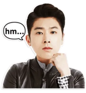 😕 hm... hm, thinking, man, korean, actor, doubt, contemplation telegram sticker