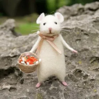 🐭 chuột, dễ thương, động vật, hoa hồng, nỉ telegram sticker