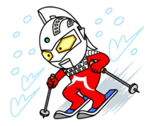 ⛷ Ultraman Ultraman, Ski, Musim dingin, Kartun, Pahlawan telegram sticker