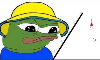 🎣 Pepe Pepe la Rana, Pesca, Meme, Caricatura, Meme de Internet telegram sticker