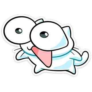 😳 cartoon, animal, tongue, eyes, cute, sticker telegram sticker