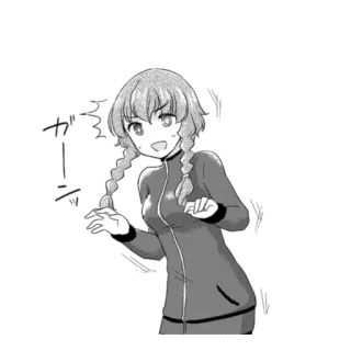 😧 anime, manga, woman, girl, character, cartoon, braids telegram sticker
