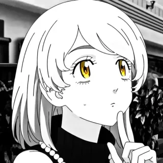 💛 ragazza anime, manga, ritratto, arte, personaggio telegram sticker