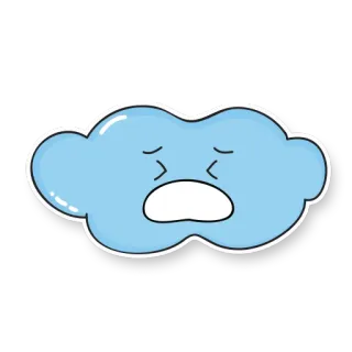 😩 Wolke, traurig, Wetter, Cartoon, Aufkleber whatsapp sticker